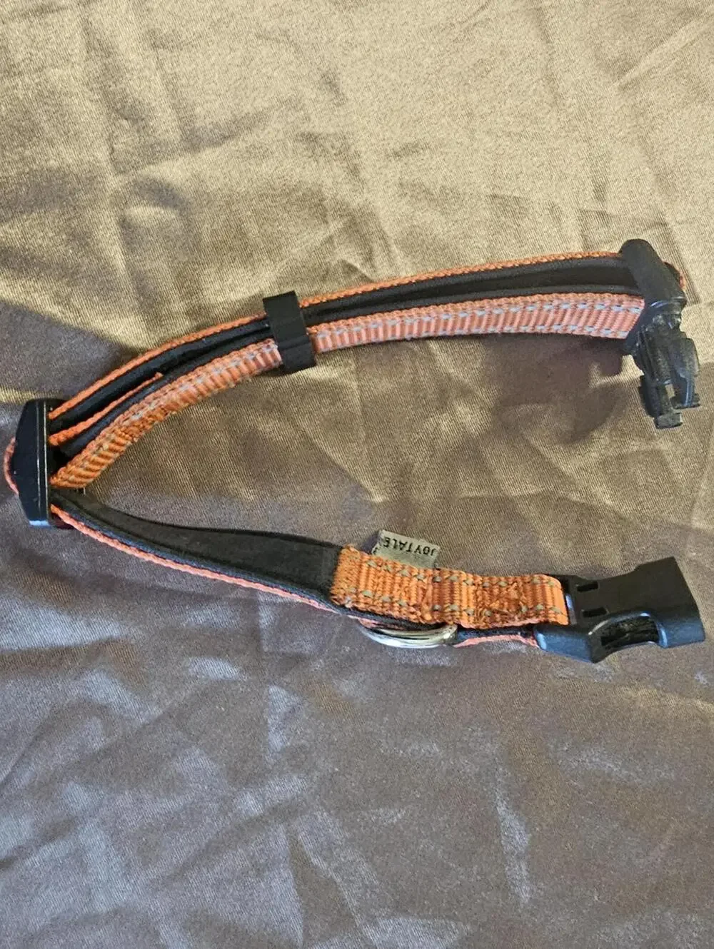 Orange Adjustable Nylon Pet Collar with Buckle and D-Ring